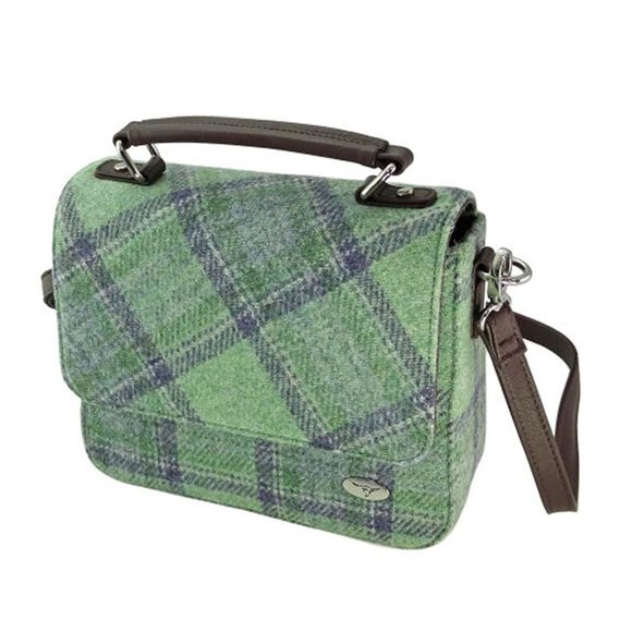 Harris Tweed 'Thurso' Square Bag Made In Scotland Faded Green Stewart :'D - Picture 1 of 1